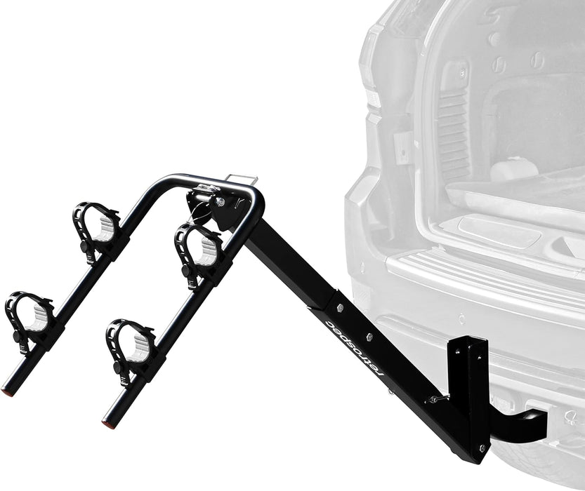 Retrospec Lenox 2 - Bike Hitch Rack for Cars, Trucks, SUVs with 2” Hitch | Foldable Steel Frame with Anti-Rattle Adapter, Tie Down Cradles and Straps - Fits Most Frames