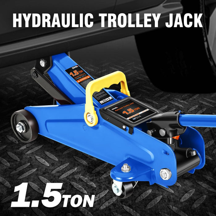 DNA MOTORING Low Profile Hydraulic Trolley Service/Floor Jack, 1.5 Ton (3000 lbs) Capacity