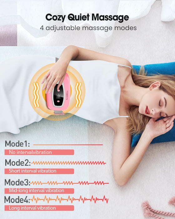 Nature Jade Electric Heating Pad, Portable Menstrual Heating Pad, 6 Hours Battery Life Portable Cordless Rechargealbe Reusable Massage Heating Pad for Cramps,Back Pain Relief(Pink)