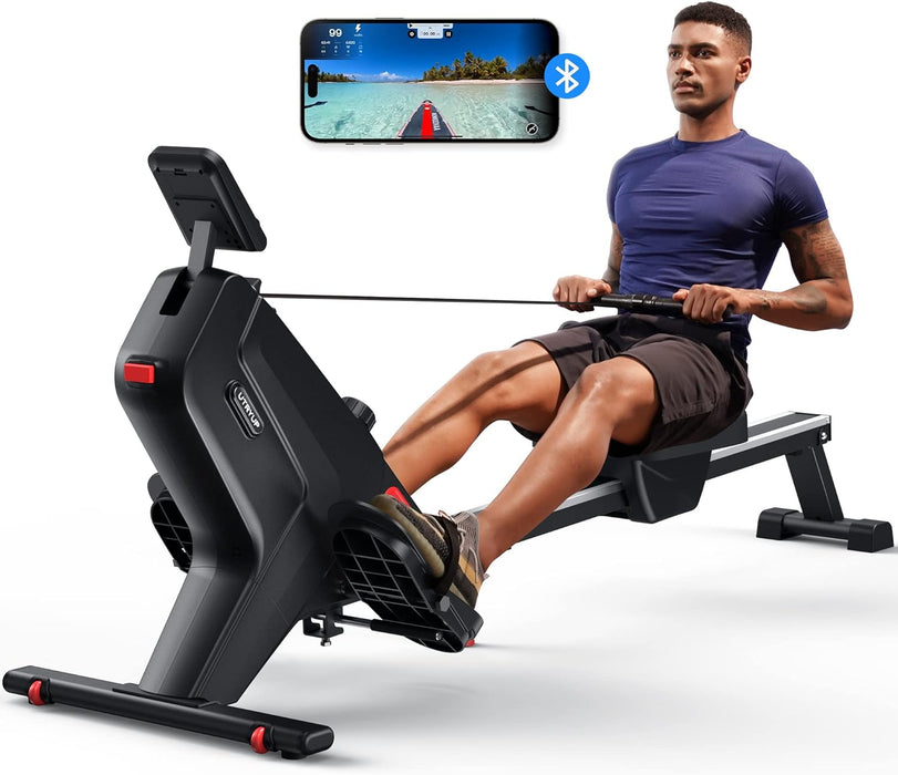 UTRYUP Magnetic Rowing Machines for Home, Compact and Saves Space - Vertical/Folding Storage, 350 LB Weight Capacity with Bluetooth App Supported, Tablet...