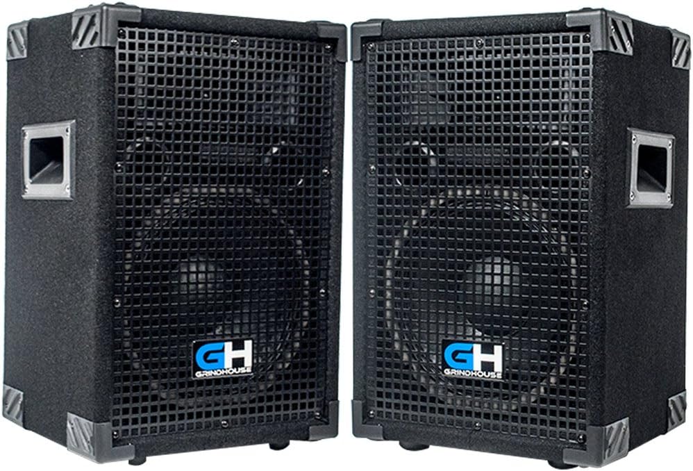 Grindhouse Speakers - GH10L-Pair - Pair of Passive 10 Inch 2-Way Loudspeaker Cabinet - 600 Watt each Full Range PA/DJ Band Live Sound Speaker