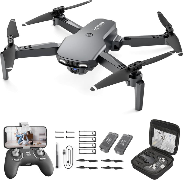 NEHEME NH525 Plus Foldable Drones with 1080P HD Camera for Adults, RC Quadcopter WiFi FPV Live Video, Altitude Hold, Headless Mode, One Key Take Off for Kids Beginners with 2 Batteries and Carry Case