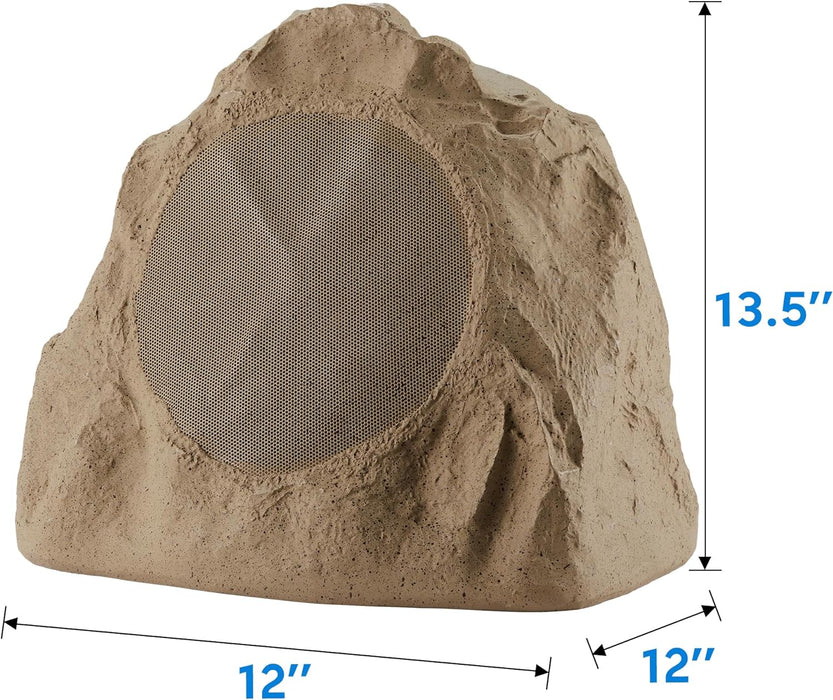 Theater Solutions 2R8S Outdoor Sandstone 8" Rock 2 Speaker Set for Deck Pool Spa Yard Garden