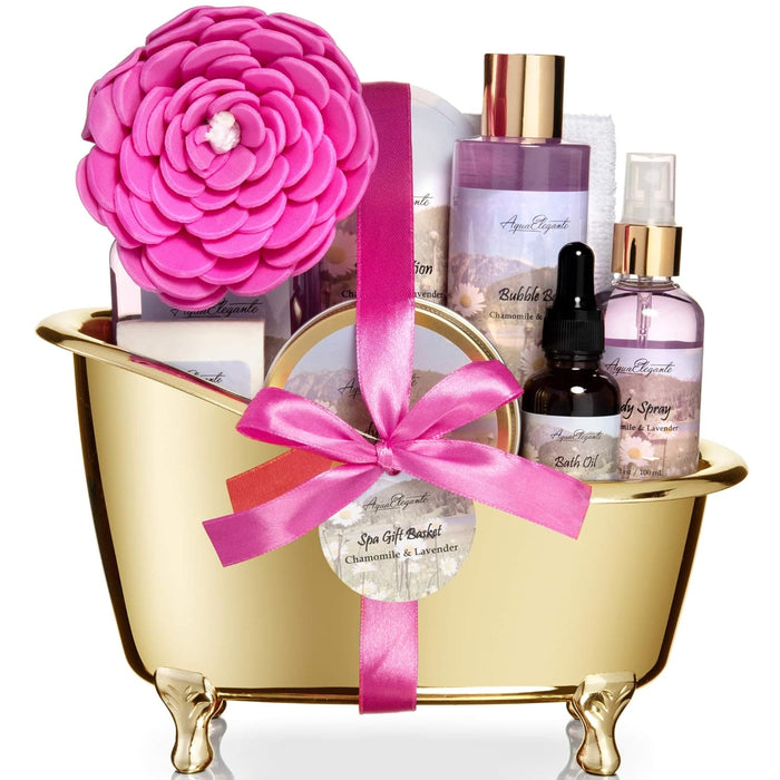 Spa Gift Baskets For Women - Luxury Bath Set With Lavender & Chamomile - Spa Kit