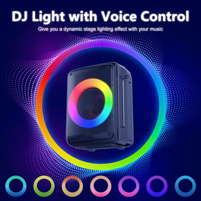 HWWR Karaoke Machine for Adults and Kids, Bluetooth Speaker with 2 Microphones, Portable Party Karaoke Speaker with DJ Lights Support REC, PA System Best...