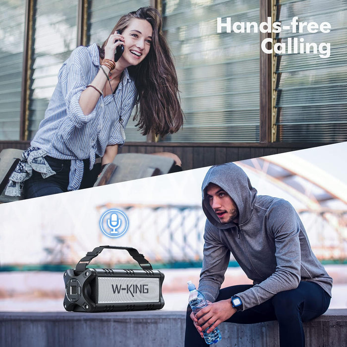 W-KING Bluetooth Speaker, 90W Peak 50W RMS Powerful Bluetooth Speaker Loud IPX6 Waterproof, Large Outdoor Portable Speaker Wireless Deep Bass/Bluetooth 5.0/Power Bank/40H Playtime/TF-Card/AUX/NFC/EQ