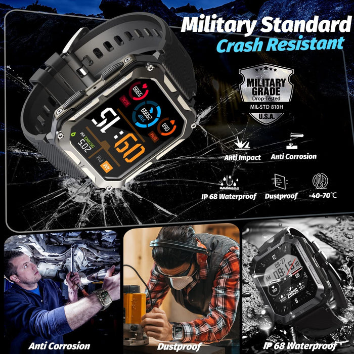 Smart Watch for Men, Bluetooth Call(Answer/Make Call) Men's Watches, Military Rugged