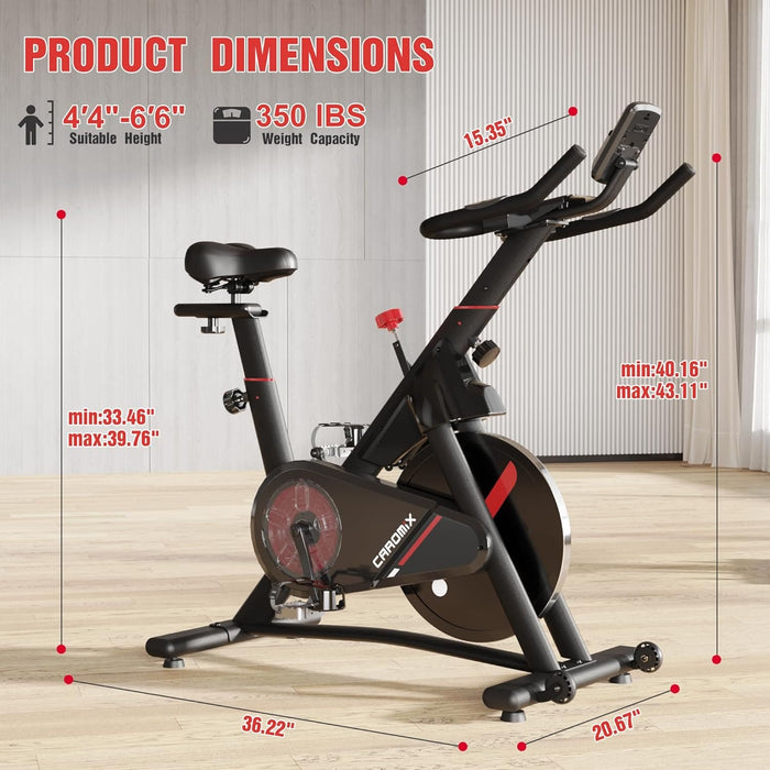Caromix Exercise Bike Indoor Cycling Bike Magnetic Resistance Ergonomics Stationary Cycle Bike