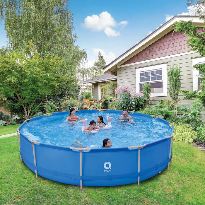 DIMAR GARDEN 10ft x 30in Above Ground Swimming Pool,Outdoor Steel Frame Round Swimming Pool,Easy Set Pool