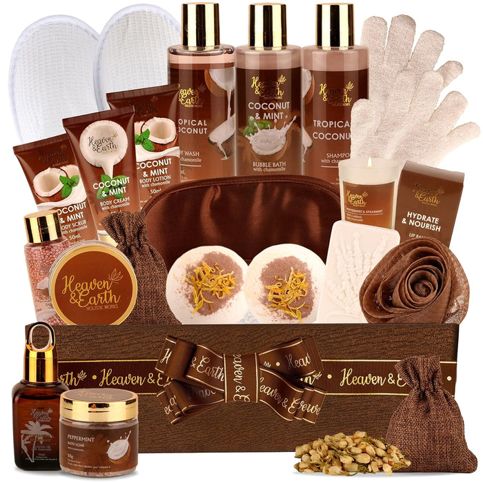 Bath Gift Set for Him & Her! Luxury Spa Gift Baskets for Women, Men. Bath Kit for Men and Couples