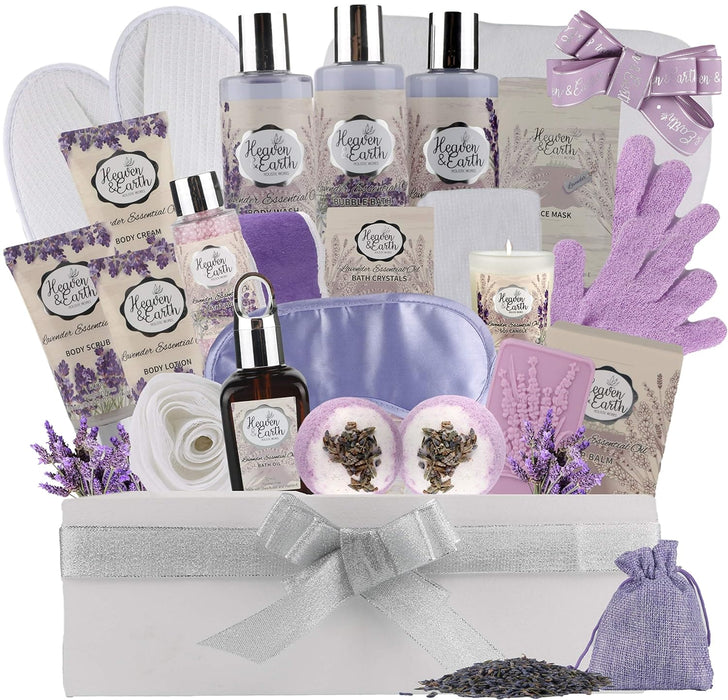 Spa Gift Basket for Women Prime! Designer XL Lavender Spa Bath Set