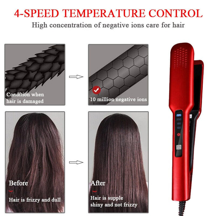 Hair Straightener and Curler 2 in 1 Ceramic Flat Iron Straightening