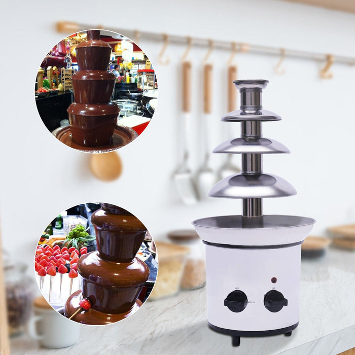 4 Tiers Commercial Stainless Steel Hot New Luxury Chocolate Fondue Fountain