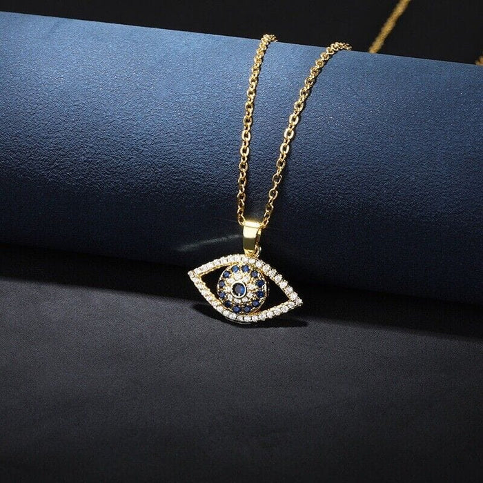 Fashion 18k Gold Plated Evil's Eye Pendant Necklace men & women's Jewelry Gift