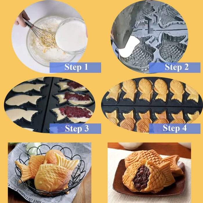 Digital Taiyaki Baker Taiyaki Maker Machine Commercial Fish Shaped Waffle Maker