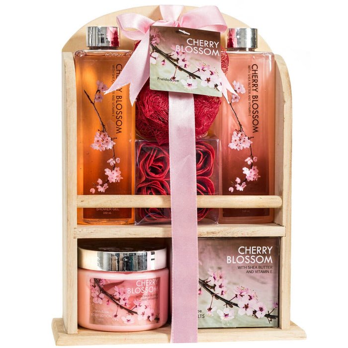 Deluxe Cherry Blossom Fragrance - Luxury Bath & Body Set For Women in a Curio
