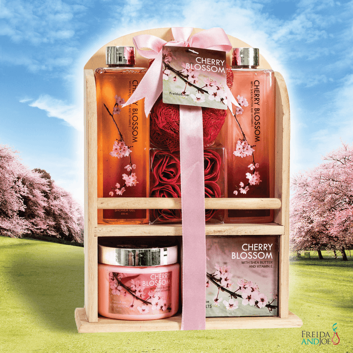 Deluxe Cherry Blossom Fragrance - Luxury Bath & Body Set For Women in a Curio