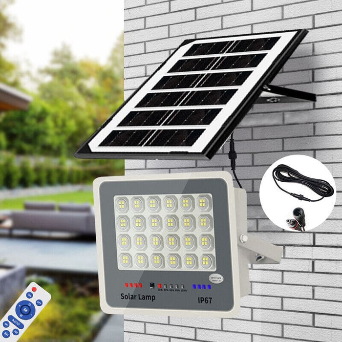 100W LED Solar Flood Light IP67 Dusk to Dawn Security Wall Street Yard Outdoor