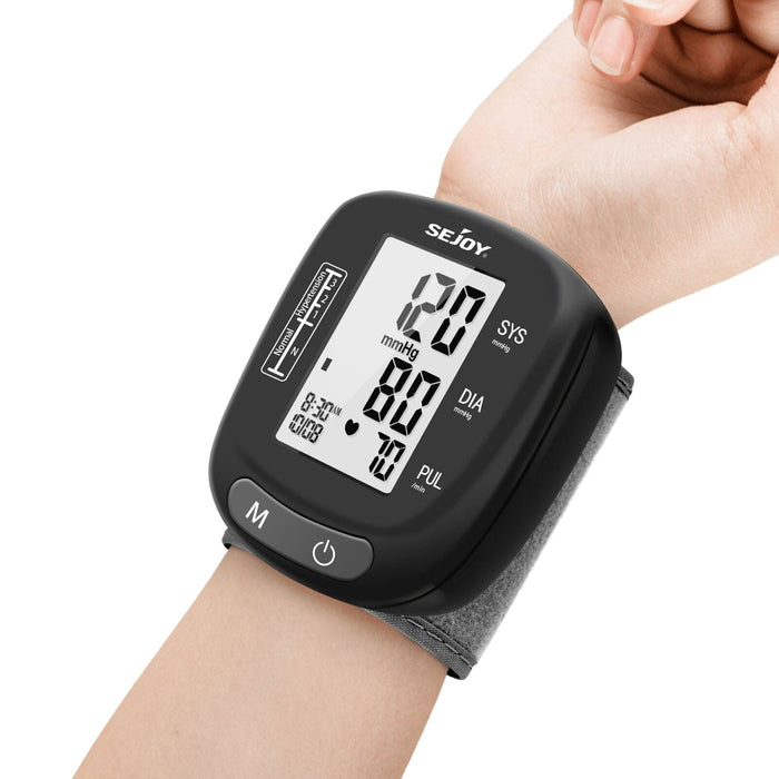 SEJOY Digital Automatic Wrist Blood Pressure Monitor BP Cuff Gauge Test Machine