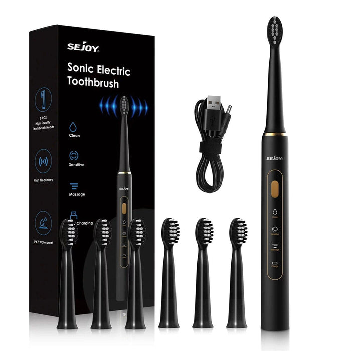 Sonic Electric Toothbrush Rechargeable 7 Brush Heads & 3 Modes Precise Cleaning