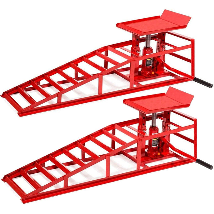 2-Pieces Lift Frame Repair Ramps Heavy Auto Car Lifts Hydraulic Service Ramp Set