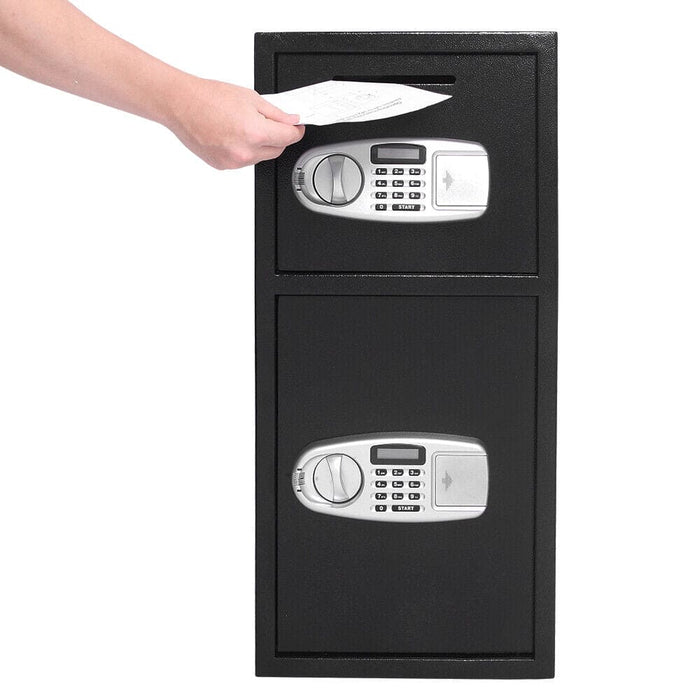 3.2cu.ft. Double Door Digital Safe Depository Drop Box Cash Office Security Lock