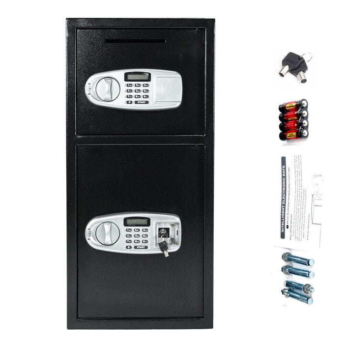 3.2cu.ft. Double Door Digital Safe Depository Drop Box Cash Office Security Lock