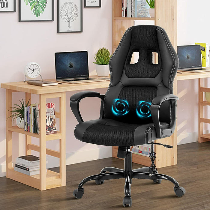 Gaming Chair Massage Computer Chair Office Chair Desk Chair Racing Chair Black