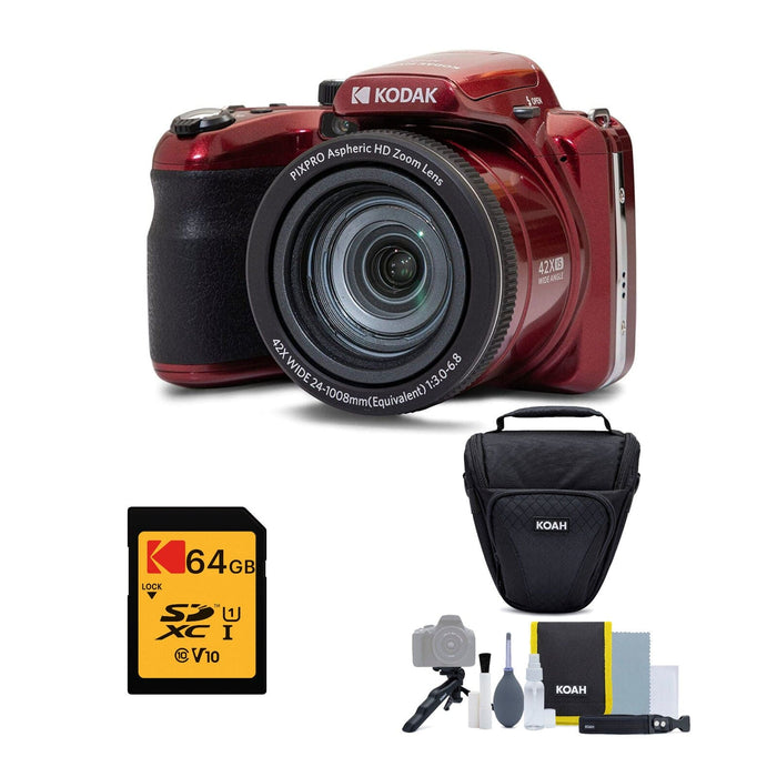 Kodak PIXPRO AZ425 Astro Zoom 20MP Camera with 42x Zoom Red with Accessory kit