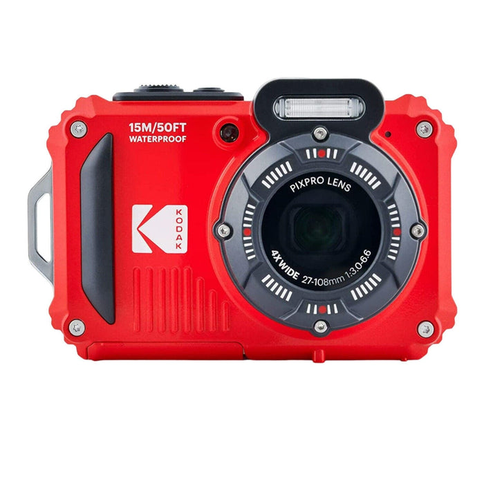 Kodak Pixpro WPZ2 Waterproof Shockproof 16MP 4x 2.7 In LCD Camera Red Bundle