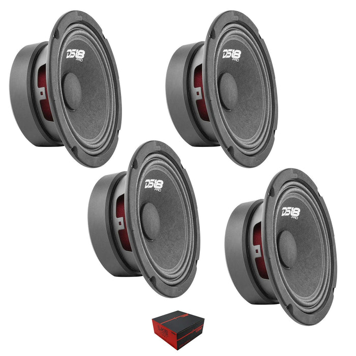 4 x DS18 6.5" 1920W Midrange Loudspeaker 4 Ohm Pro Car Audio PRO-GM6.4