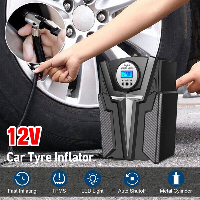 Car Air Tire Pump Inflator Compressor Digital Electric Auto Portable 150PSI 12V