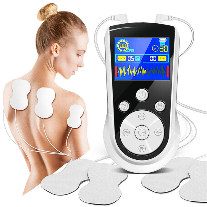 TENS Unit with Pads EMS Pulse Massager Therapy Pain Relief 25 Modes 50 Intensity