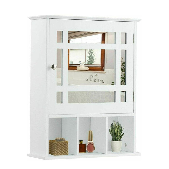 Bathroom Cabinet Storage Wall Mounted Organizer Shelf Kitchen Mirror Door