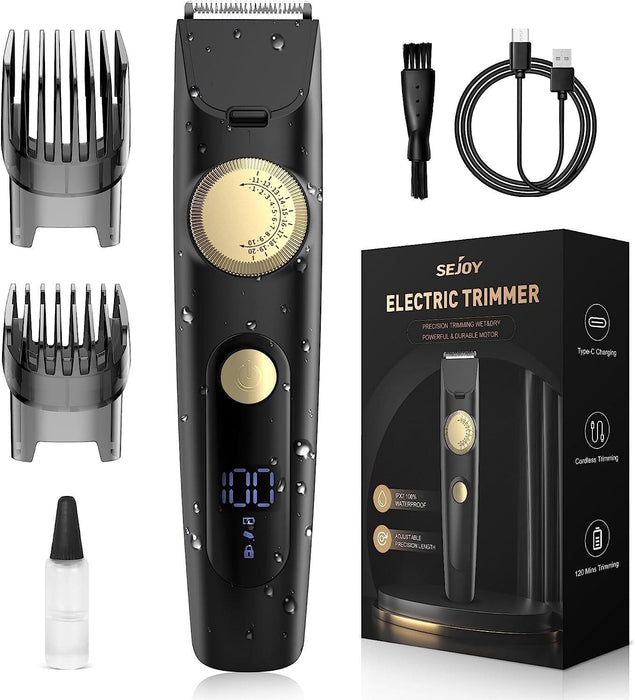 Adjustable Beard Trimmer for Men Cordless Hair Mustache Trimmer with LED Display
