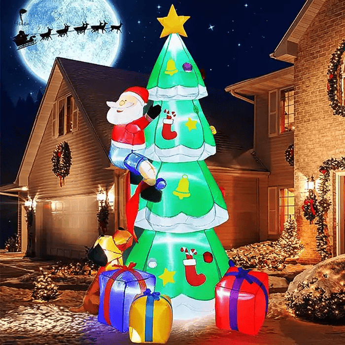 7FT Inflatable Christmas Tree LED Lights Blow up Outdoor Yard Party Decoration