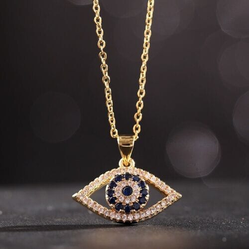 Fashion 18k Gold Plated Evil's Eye Pendant Necklace men & women's Jewelry Gift