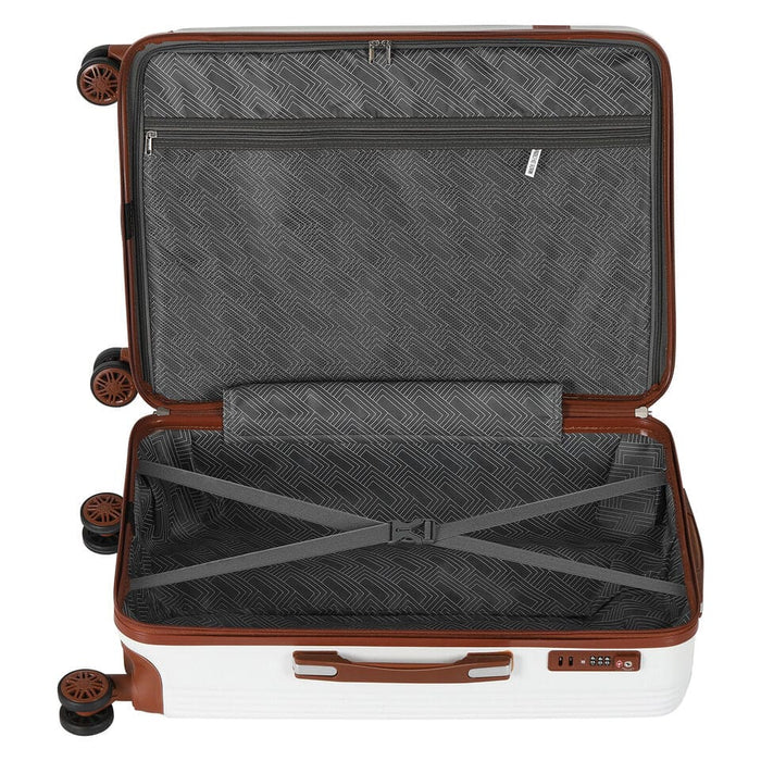 3 Piece Set Hardshell Suitcase Luggage Fashion TSA Lock White 20/24/28