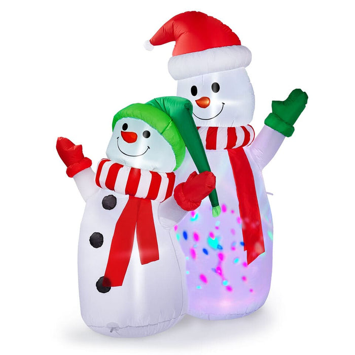 6FT Dual Snowman Inflatable Outdoor Christmas Yard Decoration LED Lights Blow Up