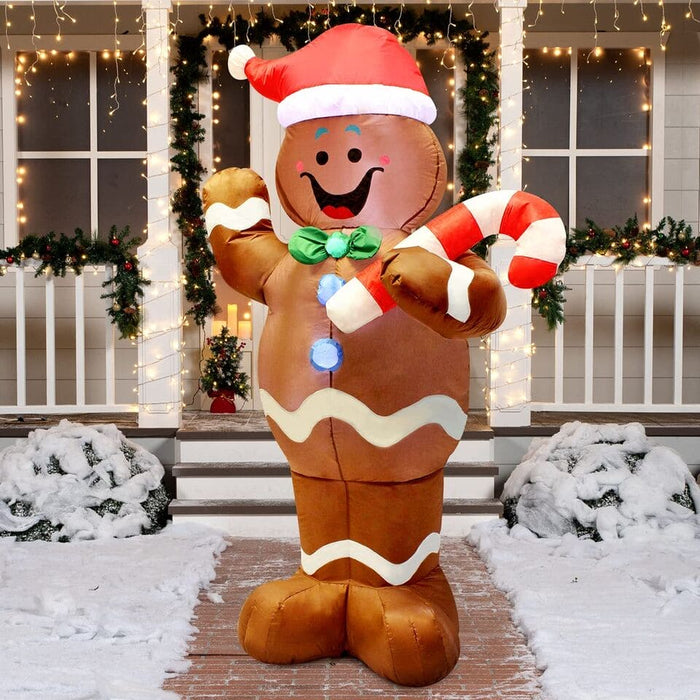 Joiedomi Christmas Gingerbread Inflatable Yard Decoration, 5ft LED Lighted