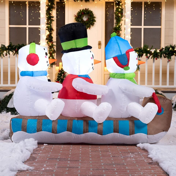 JOYIN 6 FT Long Christmas Inflatable Snowman with Build-in LEDs for Christmas