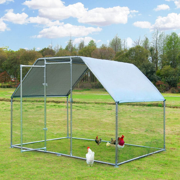 Large Metal Chicken Coop Walk-in Poultry Cage Hen Run House Rabbits Habitat Cage