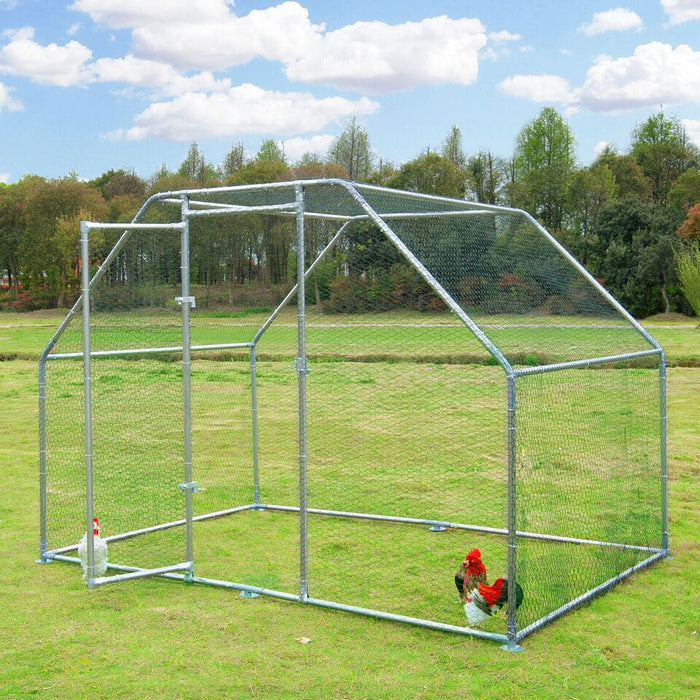 Large Metal Chicken Coop Walk-in Poultry Cage Hen Run House Rabbits Habitat Cage
