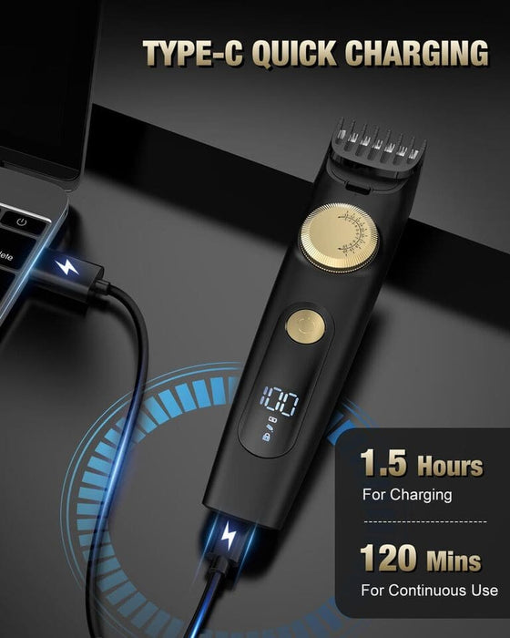 Adjustable Beard Trimmer for Men Cordless Hair Mustache Trimmer with LED Display