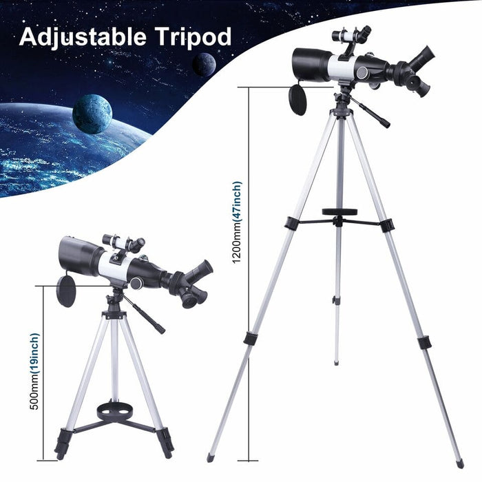 70MM Astronomical Telescope w/Mobile Phone Holder for Beginners watch the Moon