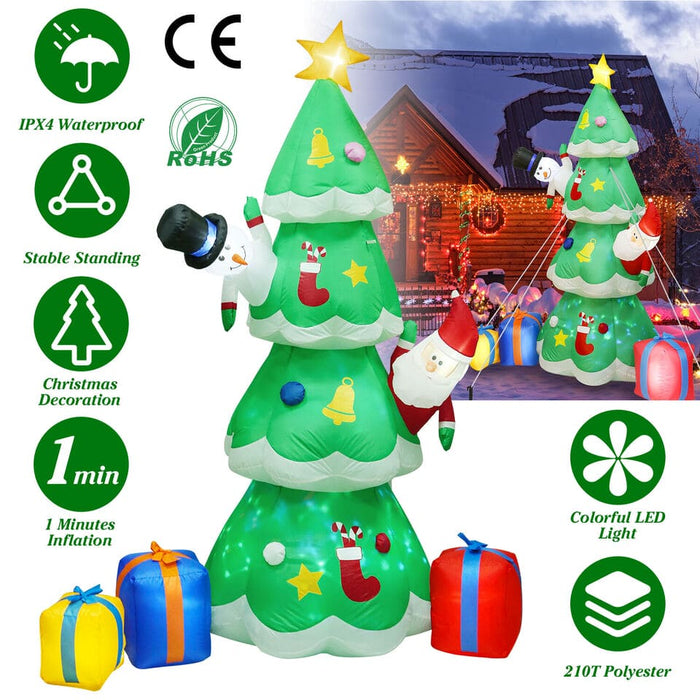 7FT Inflatable Christmas Tree LED Lights Blow up Outdoor Yard Party Decoration