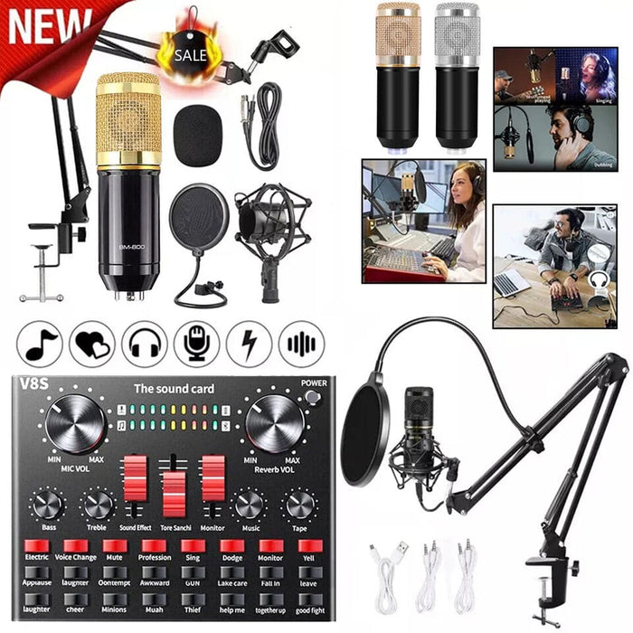Studio Recording Headset Kit Podcast Music Mixer Equipment Condenser Microphone