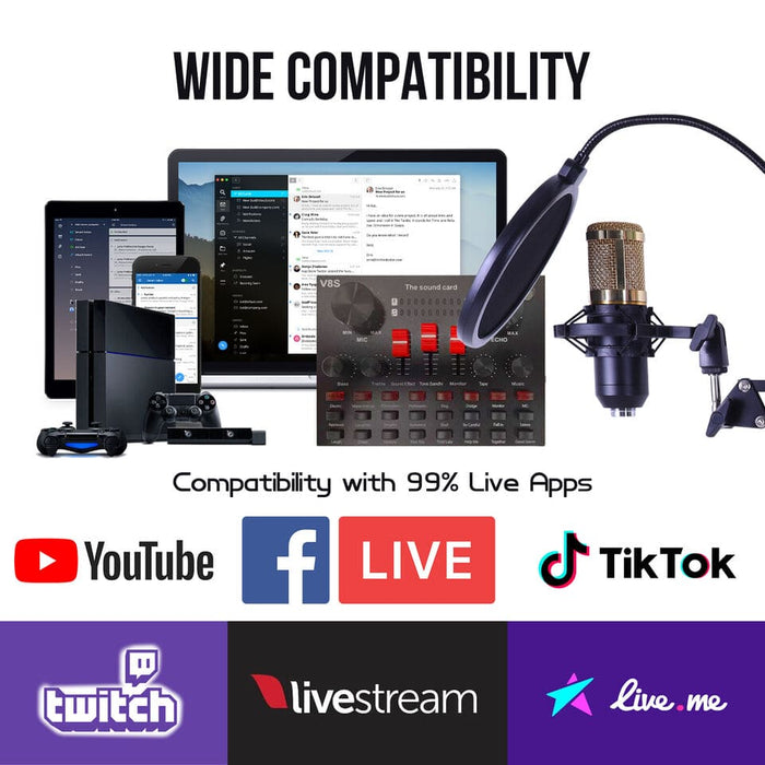 Studio Recording Headset Kit Podcast Music Mixer Equipment Condenser Microphone