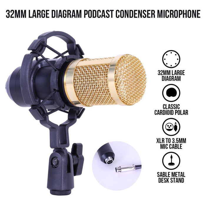 Studio Recording Headset Kit Podcast Music Mixer Equipment Condenser Microphone