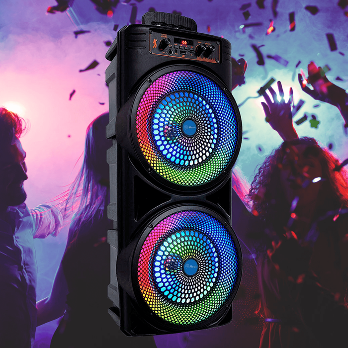 6000W Portable Bluetooth Speaker Sub Woofer Heavy Bass Sound System Party & Mic